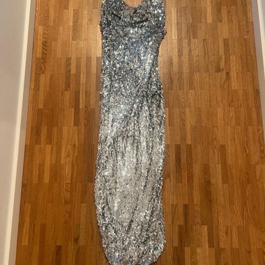 ZARA Silver Sequin Dress Size M