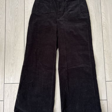 Black ribbed skinny cigarette trousers