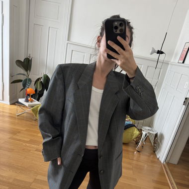 Oversized checked blazer
