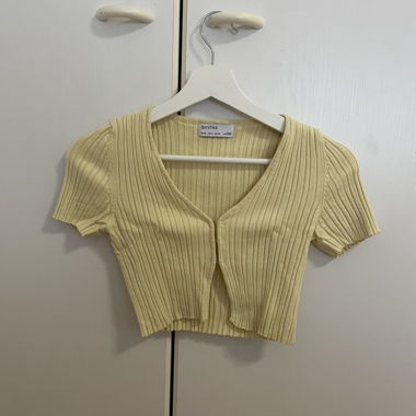 Yellow cardigan top