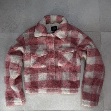 Giacca Teddy Clockhouse rosa/bianco UE 34