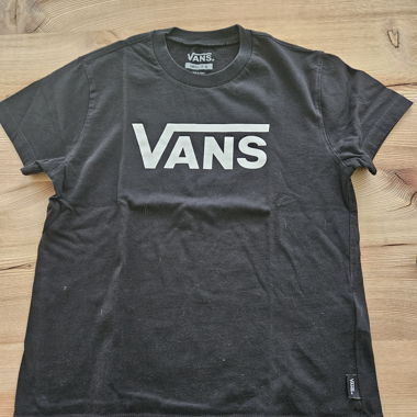 T-shirt nera Vans logo grande