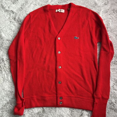 Cardigan rouge Lacoste à boutons