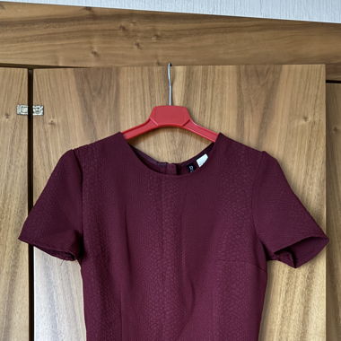 Weinrote Peplum Bluse Gr. 38