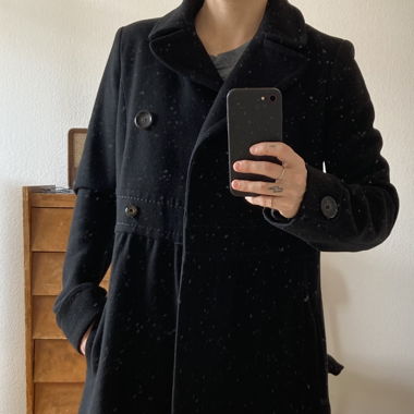 Manteau Noir Comptoir des Cotonniers 
