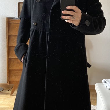 Black Wool Coat Laine Comptoir des Cotonniers