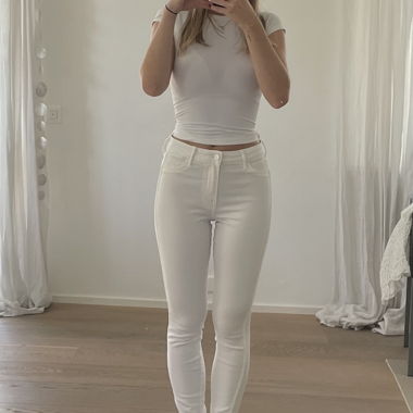 Skinny Jeans weiss mid waist