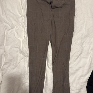 H&M brown checkered dress pants