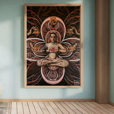 Spirituelles Portrait Bild Fraktal Leindwand