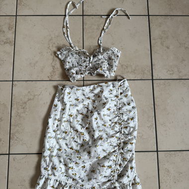 Floral Top and Skirt Set