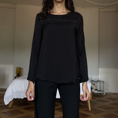 Schwarze leichte Bluse