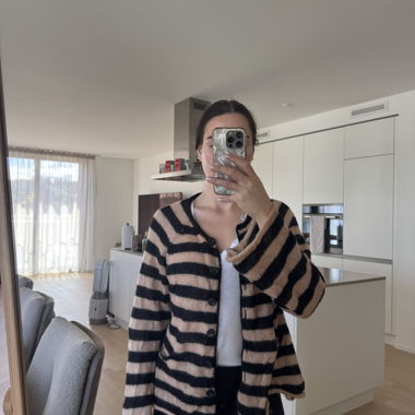 Cardigan a righe Twinset in mohair