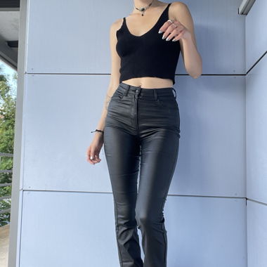 Black „leather“ Flares