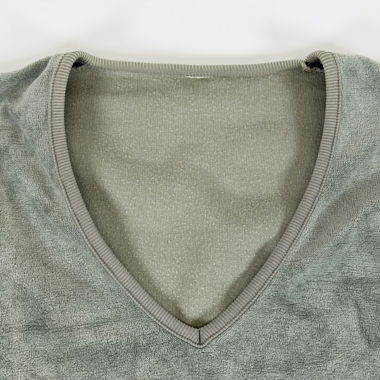 Vintage Frottee Pullover "Plüsch" grün, 60er Jahre