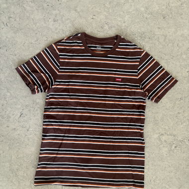 T-shirt Levis a righe, marrone/nero/arancione/bianco