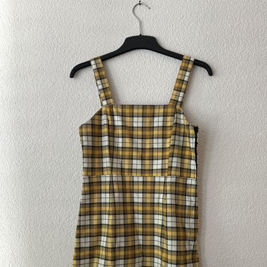 Yellow Plaid Mini Dress