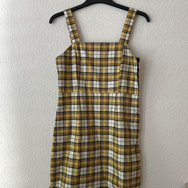 Yellow Plaid Mini Dress