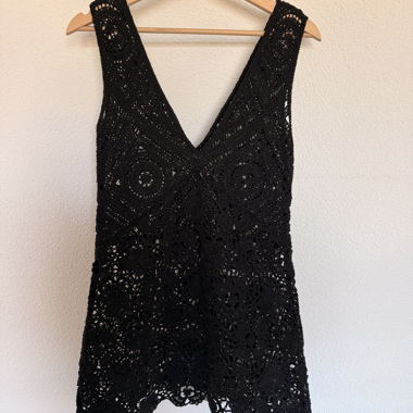 Black Crochet Dress