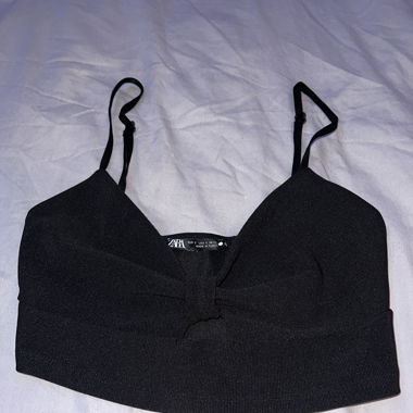 Crop tops noir à noeud