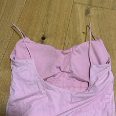 Rosa Spaghettiträger Crop Top