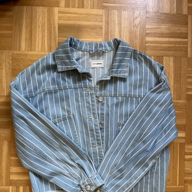 Veste rayée en jeans