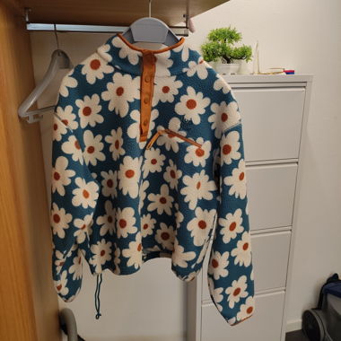 Lucy & Yak felpa in pile blu a fiori M