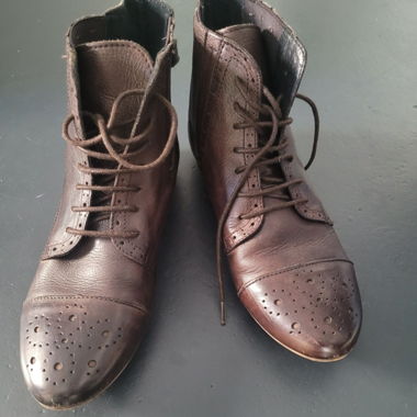 Bottines à cheville en cuir marron Bronx