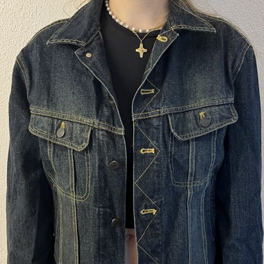 Dunkel blaue Jeansjacke