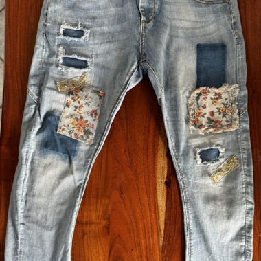 Jeans Patchwork Floral