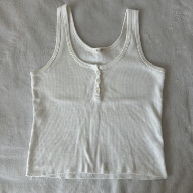 Canotta bianca con bottoni Brandy melville