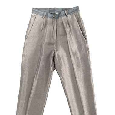 Buntfalten Hose - Silver Metallic