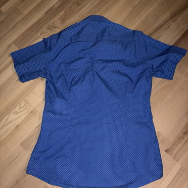 Blue Short-Sleeve Blouse