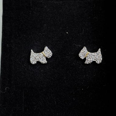 925 Sterling Silber Kalb CZ Split Überzug Ohrringe