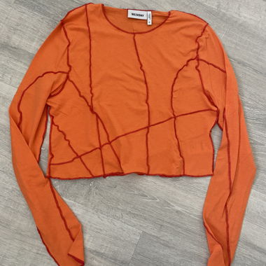 Top a maniche lunghe arancione Weekday M