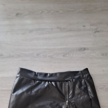 Faux Leather and Lace Skirt