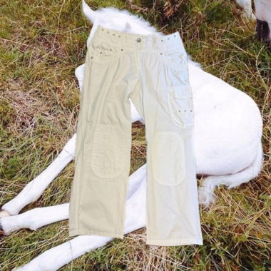 White baggy cargo pants
