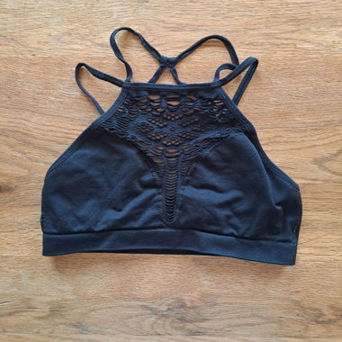Floral Cut Out High Neck Bralette