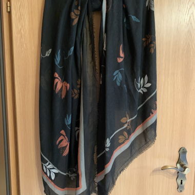 Black Floral Neck Scarf