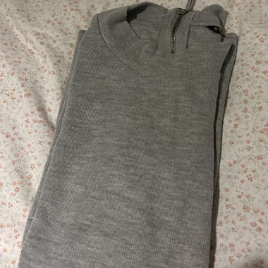 Grey zip-neck sweater