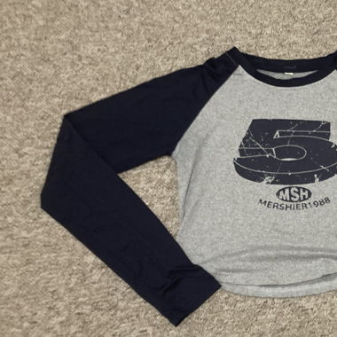Meshier - blaues langarm crop top