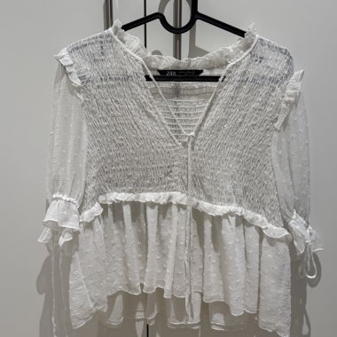 Chemisier blanc Zara à volants
