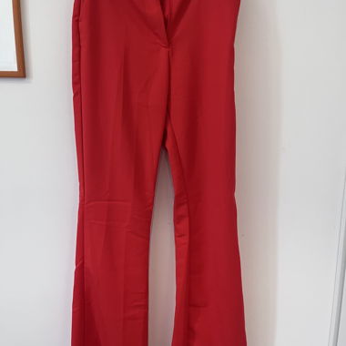 Red tailored trousers