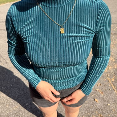 Turquoise Long-Sleeve Shirt