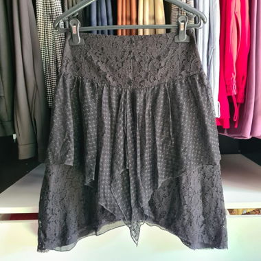 See by Chloé Asymmetrical Lace Skirt Black