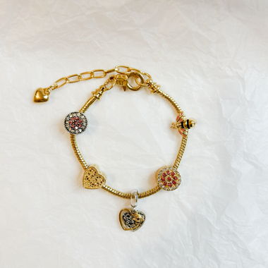 Charm Armband GOLD BEE Anhänger Armkette