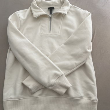 Ecru Half-Zip Sweatshirt