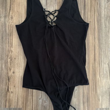 Black Lace-Up Tally Weijl Bodysuit