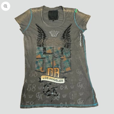 Christian Audigier rhinestones fairy shirt