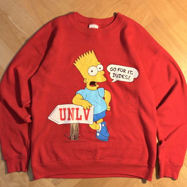 Felpa rossa vintage con The Simpsons (anni 90) / Girocollo