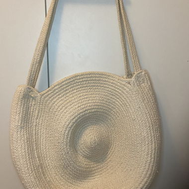 Runde Tote-Bag aus Baumwolle, beige